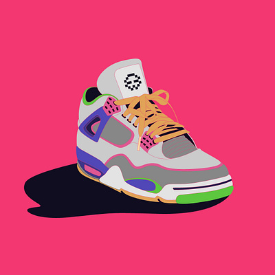 merch classic flat illustration jordan merch pink sneaker sneakerhead vector vivid