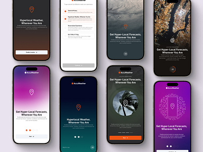Weather App - Early Onboarding Explorations android app design ios product design ui ux