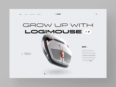 LOGI Mouse - Intcraction / Responsive animation app clean design interaction light mode minimal motion graphics mouse responsive shop soft trend ui user interface ux website