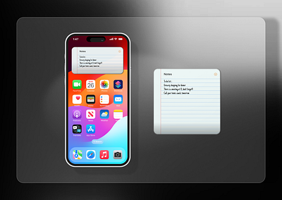 Daily UI Challenge #65 ; Notes Widget Design 3d animation app apple branding dailyui design figma graphic design illustration ios logo motion graphics note product redesign ui ux web widget