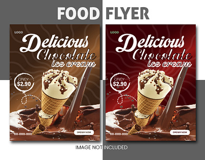 Food Flyer Design adobe advertizing background chocolate contact cream delicious discount effect elements flyer food graphic design icecream image logo order special stroke template