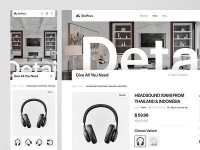 Stuffsus - Detail Stuff E Commmerce (Responsive) design ecommerce electronic home things marketplace online store shop shopify ui ux web web design website