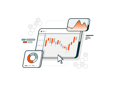 Stocks & ETFs advisor brand branding chart equity finance funds graph growth icon illustration investing market money portfolio solution startup stock tech web