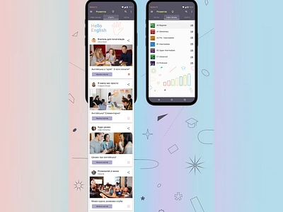Mobile application for English language courses UI UX app application design design app figma mobile pictures ui ux