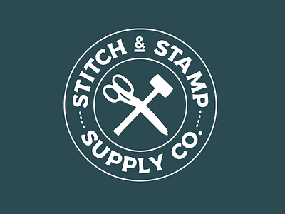 Stitch & Stamp Badge badge branding design graphic design identity illustration logo mark vector