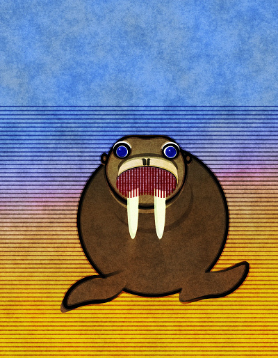 wally doodle baby doodle illustration noise shunte88 vector wally walrus