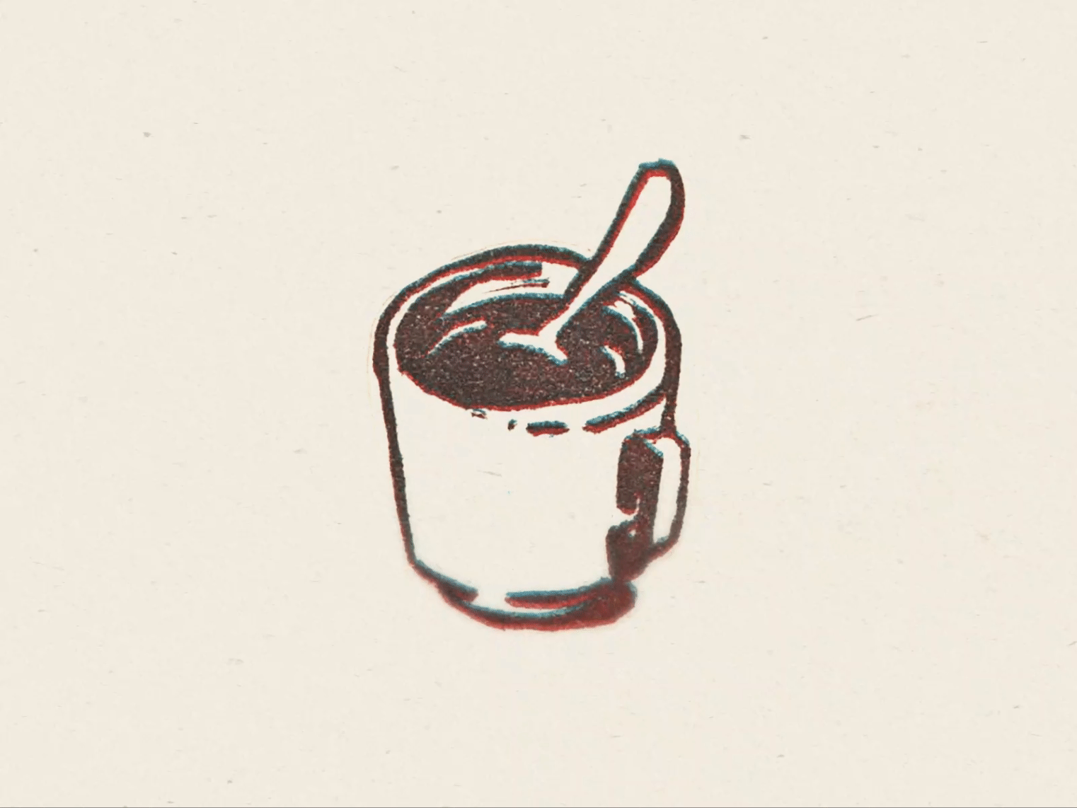 Stirring Some Coffee animation art frame by frame graphic design illustration linocut motion graphics printmaking