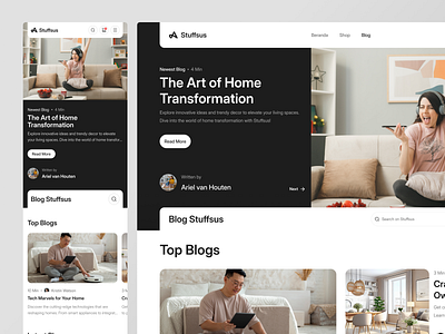 Stuffsus - Blog Page (Responsive) blog blog page clean design e commerce ecommerce home things landing page market place news online shop shop shopify shopping store ui ux web web design website design