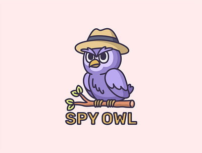 Spy Owl Illustration art branding cartoon character colorful cute design illustration mascot owl simple