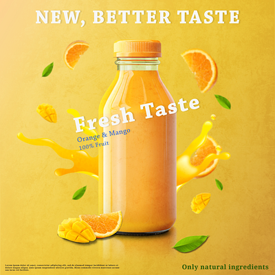 Orange Juice- Fresh Taste branding graphic design juice orange juice product