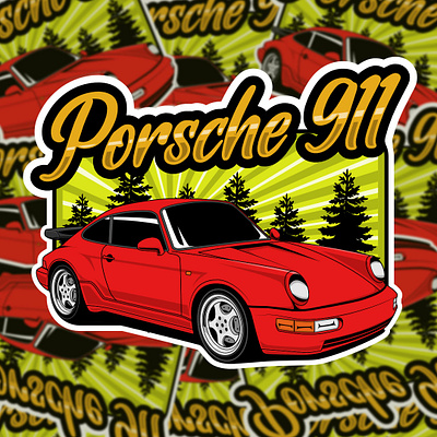 Porsche 911 sticker / logo design automotive badge car car logo design gt3 gtrs illustration logo porsche porsche 911 sticker tshirt vector