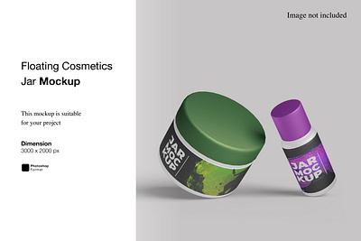 Floating Cosmetic Jar Mockup branding