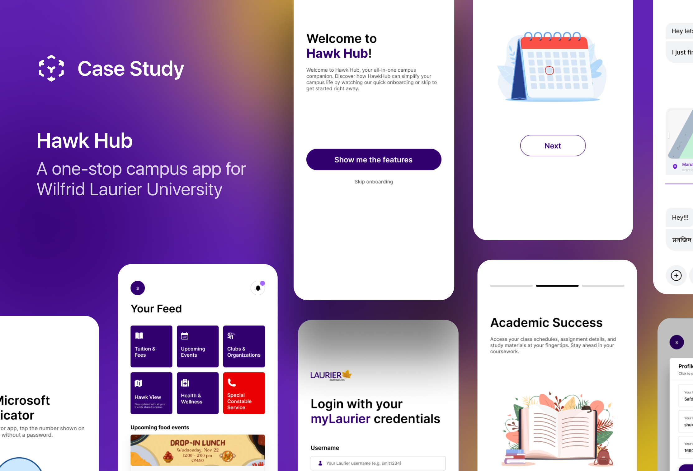 Hawk Hub - Laurier's One Stop Student App app design laurier mobile wilfrid laurier university