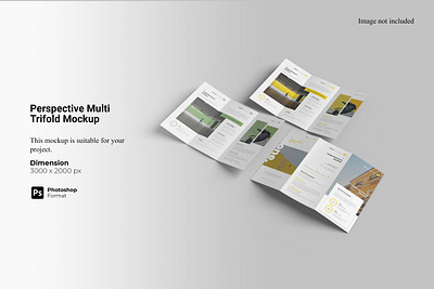 Perspective Multi Trifold Mockup showcase