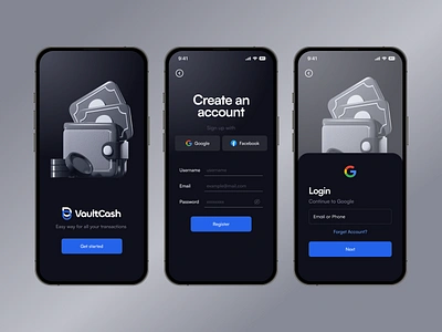 Money Manager Onboarding Screen app facebook login get started google login login mobile mobile app onboarding register sign in sign up ui uiux welcome welcome screen