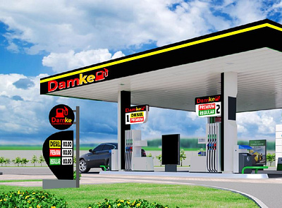 DAMKE GAS STATION damke gas station mock up graphic design