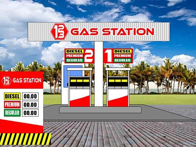 1213 GAS STATION MOCK UP 1213 gas station mock up gasoline station mock up graphic design