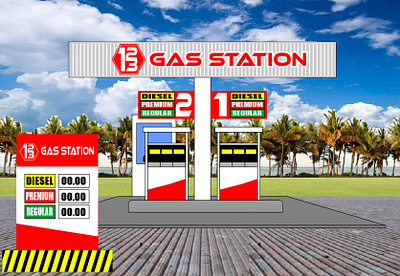1213 GAS STATION MOCK UP 1213 gas station mock up gasoline station mock up graphic design