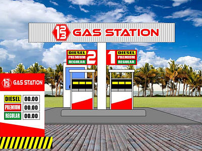 1213 GAS STATION MOCK UP 1213 gas station mock up gasoline station mock up graphic design