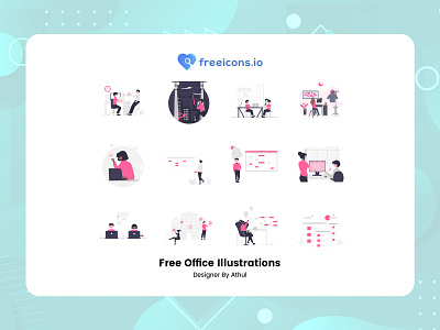 Free Office Illustration Icons branding design free icons icon illustration logo ui vector vector logo web