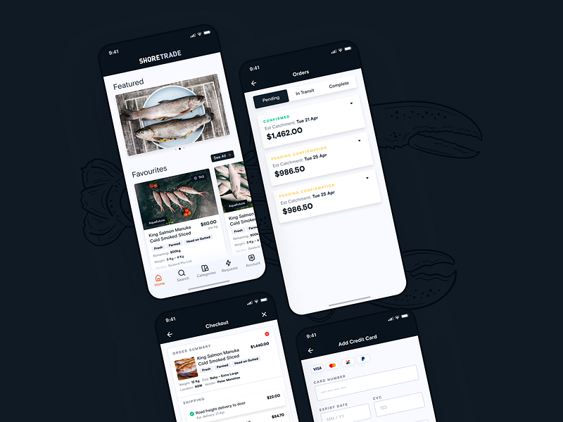 ShoreTrade android animation app art direction branding dark design direction design system iconography illustration ios iphone logo minimal motion product design startup tech ui ux