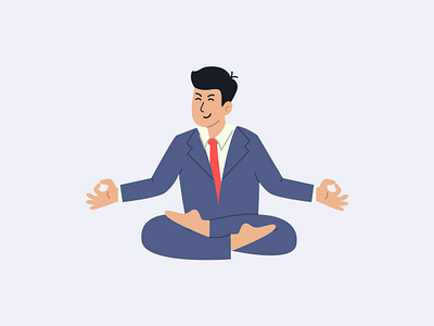 Businessman Meditation design graphic design illustration man meditation office relax relaxation work