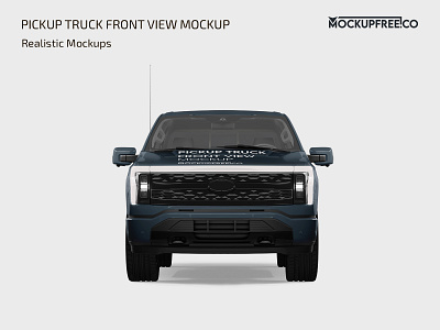 Pickup Truck Front View Mockup auto automobile car car mockup free mockup mockups photoshop pickup pickup truck pickup truck mockup product psd template templates transport truck truck mockup vehicle vehicle mockup