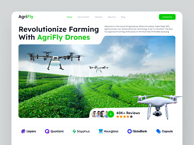 AgriFly Landing Page Design Project agriculture ai backbencherstudio design drone farmers green homepage minimal minimalist modern product landing page responsive site ui uiux ux webdesign webflow website
