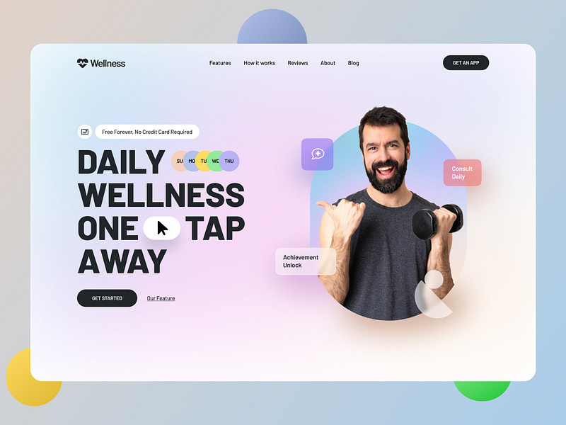 Wellness Web Banner banner adds fitness gym web design header hero banner landing page logo modern design ui ui design ui ux user experience user interface web design website banner wellness web design