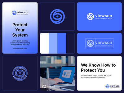 viewson - Logo Design Concept brand identity branding concept creative design designer portfolio eye guard logo logo designer look modern monogram privacy protect secure security spiral view vision