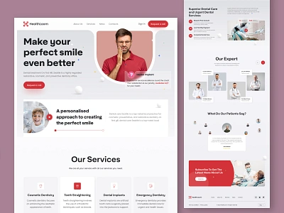 Dental Care Landing Page clinic dental dental care dental clinic dental landing page dental website dentist dentist medical doctor healthcare landing medical services teeth