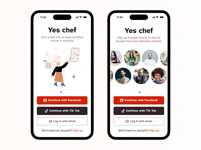 Yes Chef app dailyui login mobile ui design