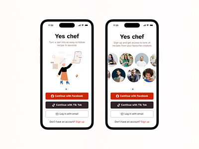 Yes Chef app dailyui login mobile ui design