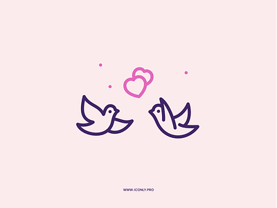 Happy Valentine's Day 💕 bird icon icon design icon pack icondesign iconly iconly pro iconography iconpack icons iconset love set icon valentine