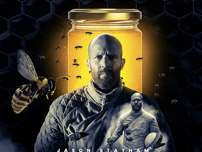 THE BEEKEEPER graphic design jasonstatham poster