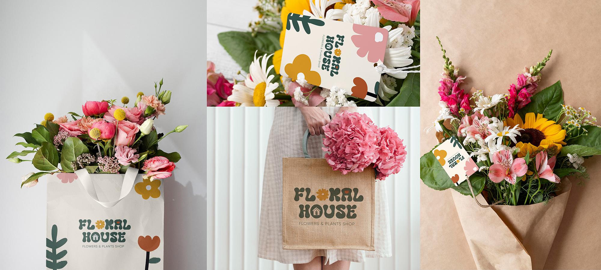 FloralHouse Flower Shop brand identity branding floral logo flower branding flower shop flower shop logo graphic design logo shop branding ui ux