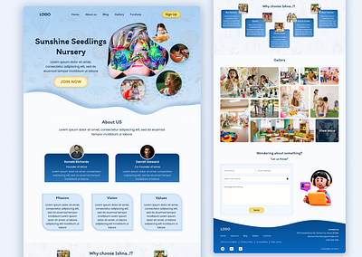 Landing Page of Nursery School Website landing page ui website design