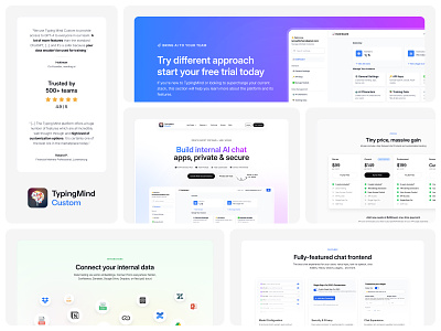 Custom TypingMind — Landing Page ai ai chatbot cta features hero integrations landing page marketing site pricing product page saas section testimonials ui ui design ux ux design web web design website