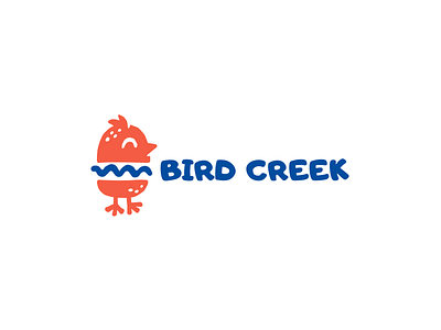 Bird creek bird burger character creek logo logotype nature water