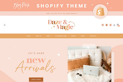 Shopify Theme - Daze And Magic blog pixie bohemian website boho template boho website boutique design boutique templates bright boho canva template ecommerce templates online shop online store shop template shop theme shopify shopify banners shopify design shopify template shopify theme shopify theme store small business