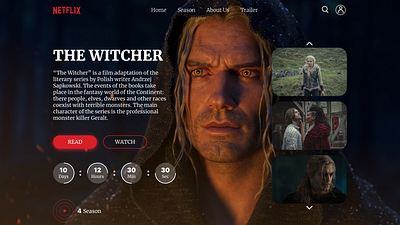 MENU DESIGN FOR THE WITCHER MOVIE WEBSITE app branding design graphic design illustration logo typography ui ux vector