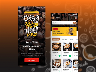 Perk Up Your Day: A Vibrant Coffee Shop App ✨☕️☀️ app design figmadesign illustration ui ux