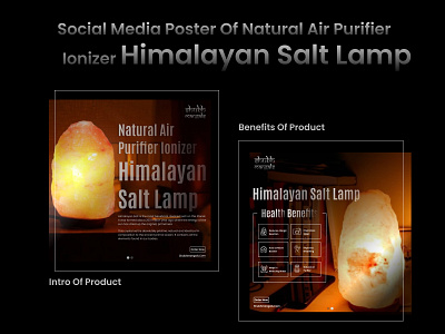 Social Media Poster of Natural Air Purifier Himalayan Salt Lamp bra design electricity electronics graphic design himalayan salt lamp instagram lamp linkedin motion graphics salt social socialmedia ui youtube