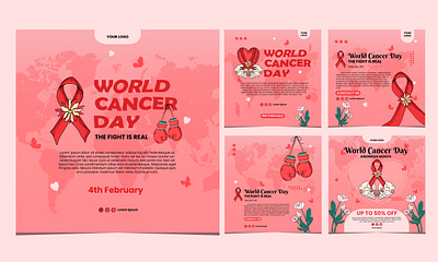 World Cancer Day Social Media branding design design for sell illustration layout social media template ui ux vector