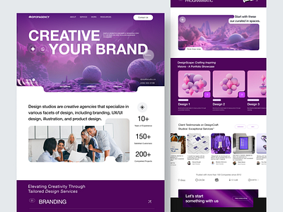 Creative Agency Website 3d agency branding design graphic design illustration landingpage studio ui ux vector website