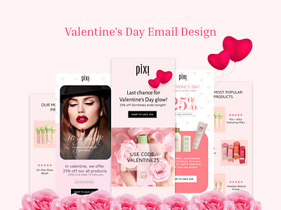 Valentine's Day Email Design animation branding email design graphic design motion graphics newsletter skin care email design ui valentines day email
