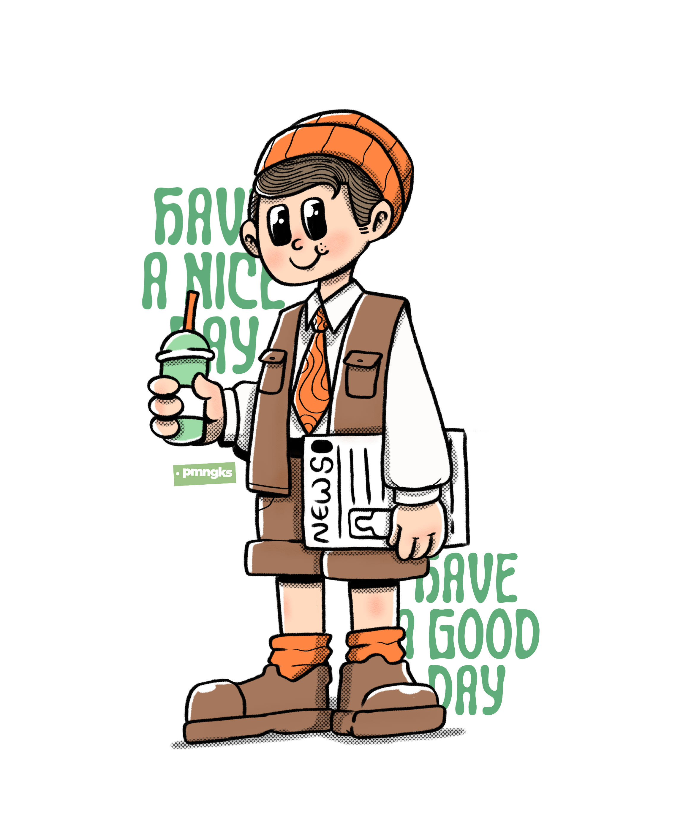 Have a Nice & Good Day ! anime branding branding logo design graphic design illustration ilustrasi logo mascot poster design retro retro illustration ui vector