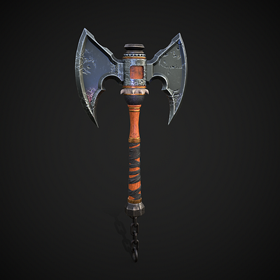 axe low-poly gaming weapon armor arms axe battleaxe blade fantasy instrument knight lowpoly medieval melee military sharp steel sword viking warrior weapon