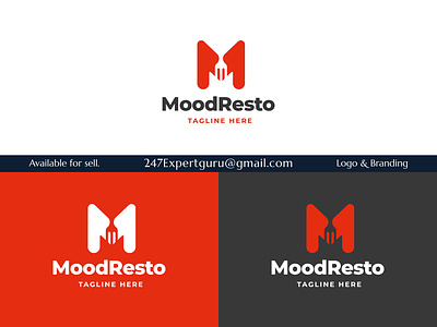Initial letter m logo with fork icon for restaurant logo branding graphic design logo modern logo motion graphics resturent logo