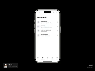 A account account management accounts business daily ui design design app expenses mobile app niki e ui ux